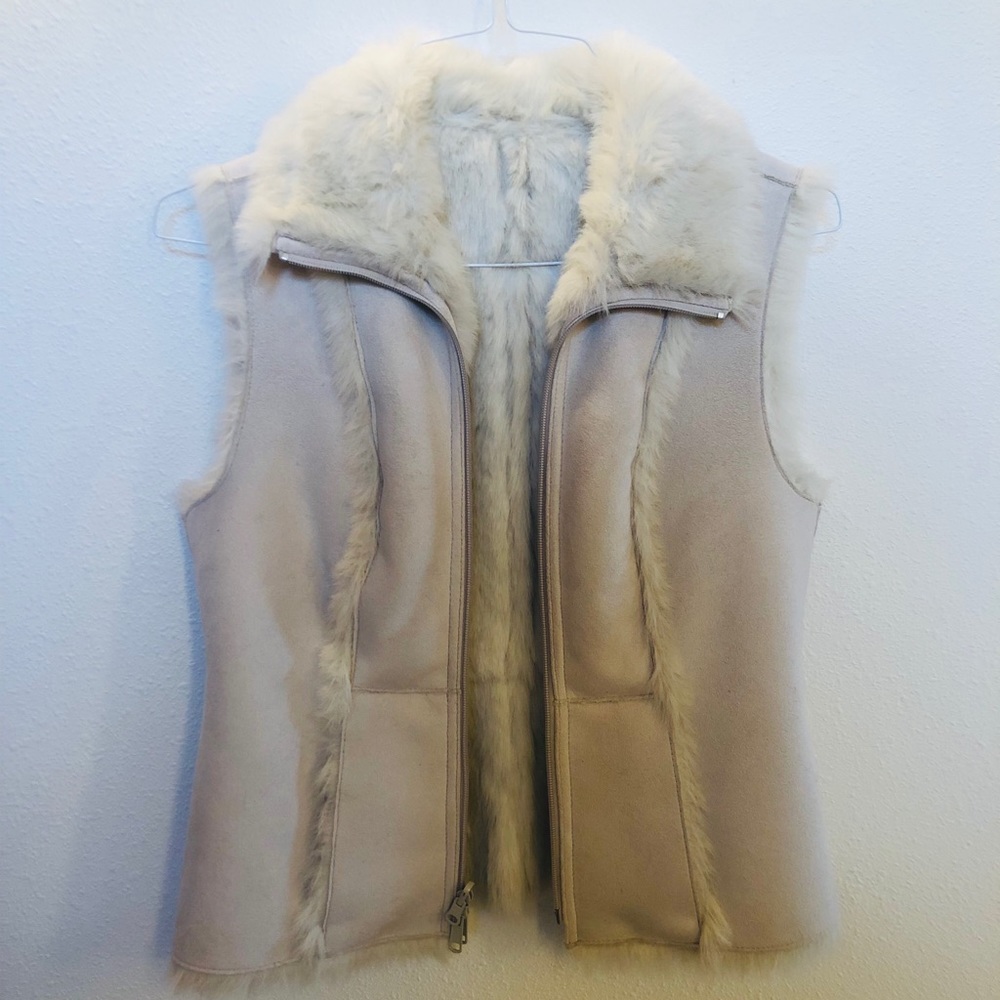 Reversible Nine West Faux Fur/Suede Vest